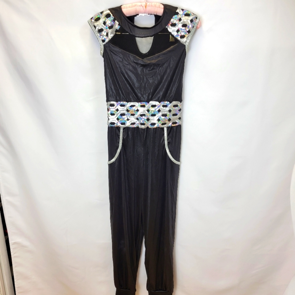 X costume sequin jumpsuit short balmain sleeve contest halloween festival dance